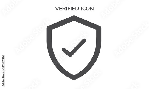 Verified Shield Icon – Checkmark Security and Protection Symbol Vector