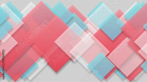 Colorful Glossy Tech Squares Animation - Abstract Hi-Tech Motion Background with Diagonal Multicolor Rectangles - Futuristic Design for Broadcast, Communication, and Digital Transitions