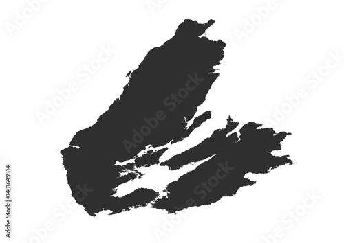 Cape breton island silhouette vector map