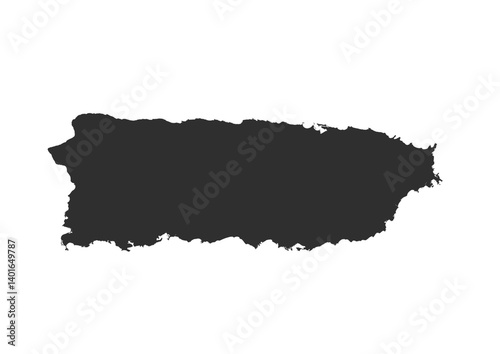 peurto rico main island silhouette vector map