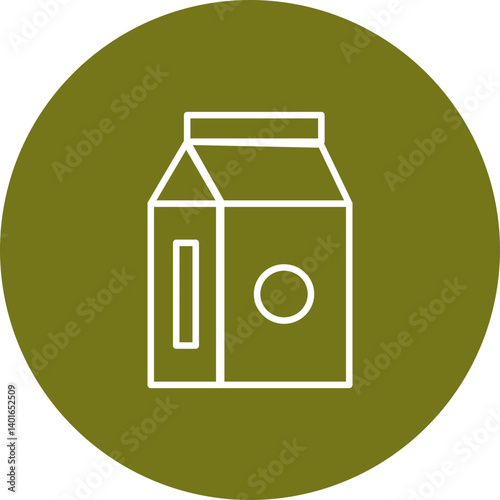 Milk Vector Line Circle Icon Design