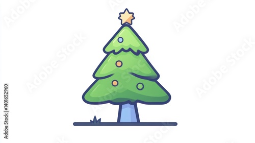 Wallpaper Mural A festive Christmas tree adorned with ornaments and a star perfect for holiday designs and dec Torontodigital.ca