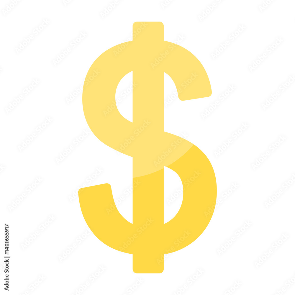Obraz premium Dollar Sign Flat Flat Icon