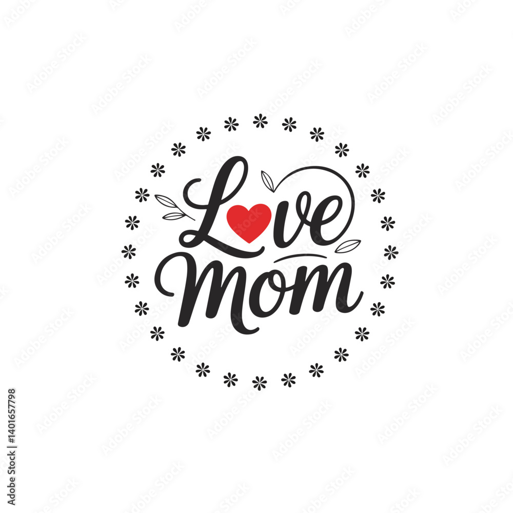 Obraz premium Minimalist Happy Mother’s Day Calligraphy Artwork Classy Happy Mother's Day Typography Design 