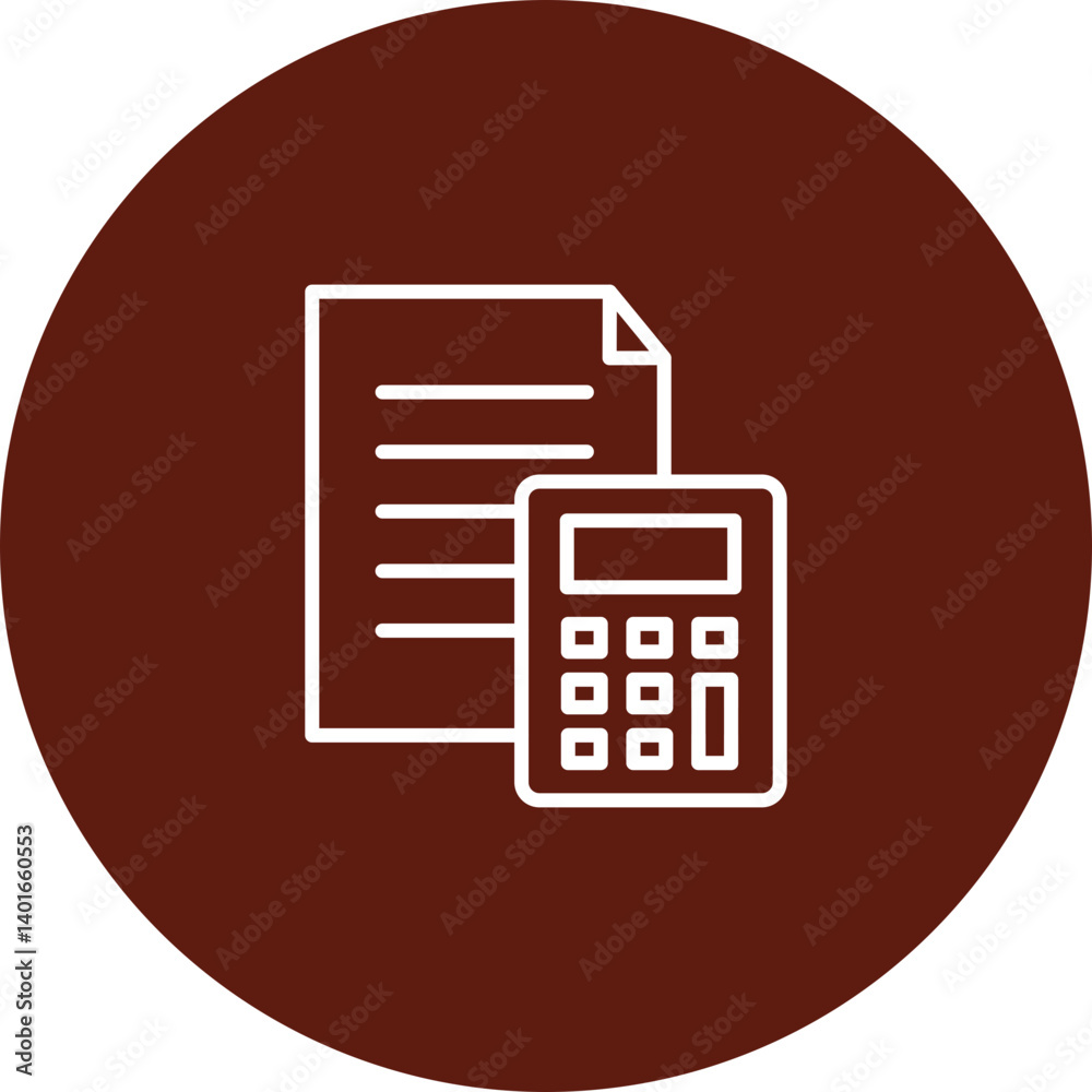 Accounting Vector Line Circle Icon Design Accounting Vector Line Circle Icon Design