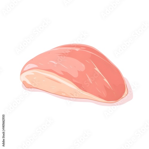 Raw chicken breast on a clean white background showcasing its fresh texture and color