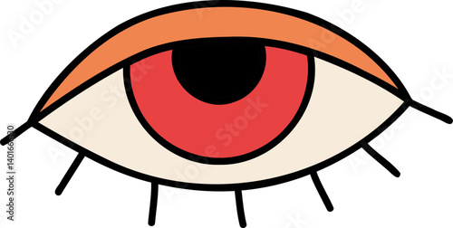 Retro Eye Groovy Sticker Hand Drawn