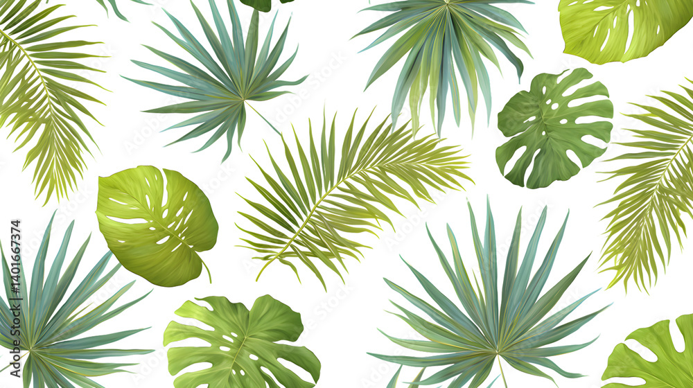 Tropical Palm Leaves Seamless Pattern for Unique Design Projects Tropical Palm Leaves Seamless Pattern for Unique Design Projects