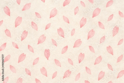 Elegant falling petals  : tranquil floral theme in flat design