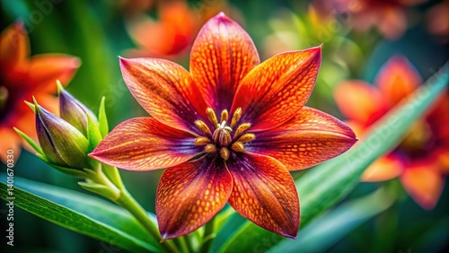 Perennial Swertia Flower Close-up Botanical Art photo