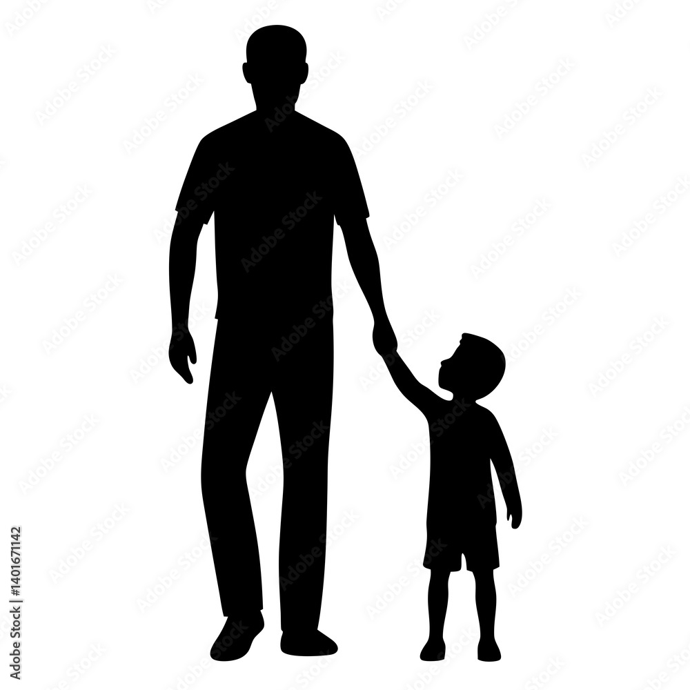 Father and Child Icon Vector Silhouette Holding Hands in Family Bond
Father and Child Icon Vector Silhouette Holding Hands in Family Bond