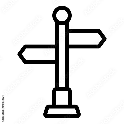 Street signpost wayfinding navigation outline icon