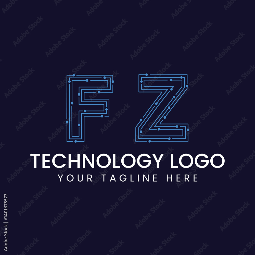 Technology Outline Font - Letter with Dots and Lines Technology Outline Font - Letter with Dots and Lines