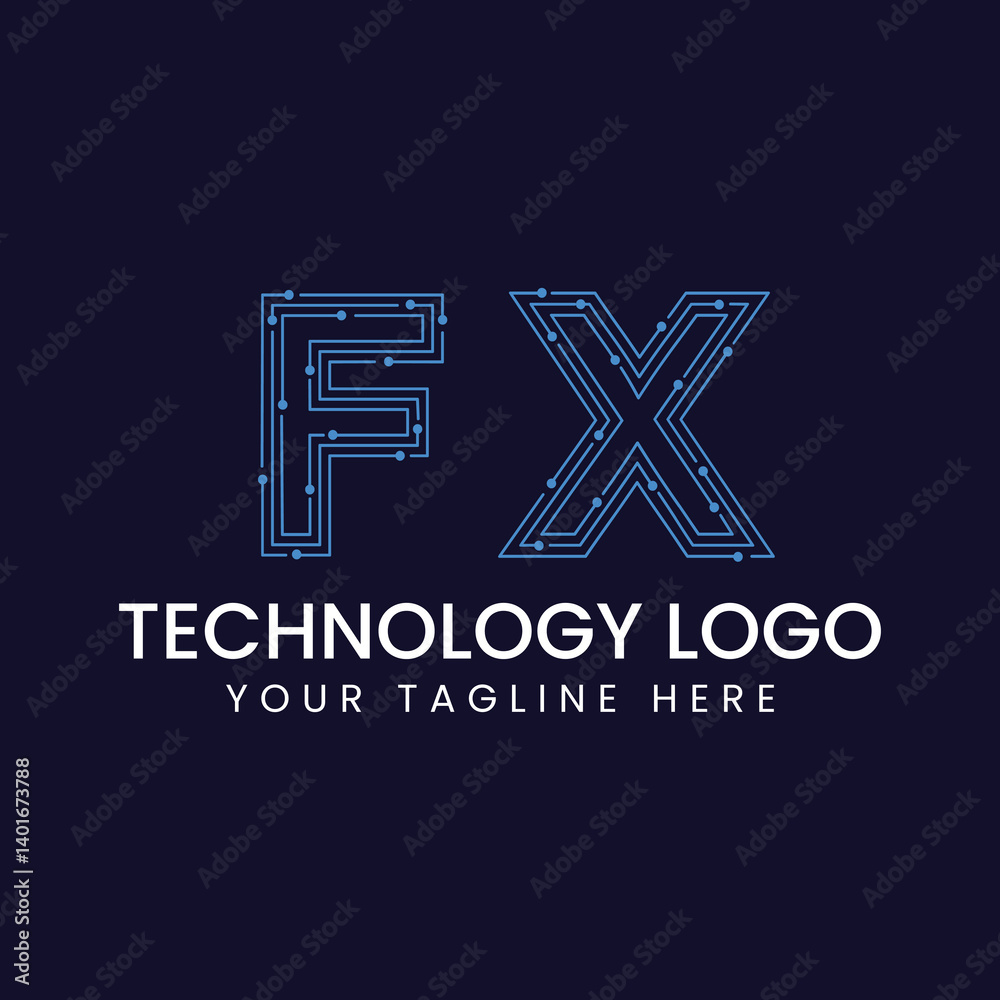 Technology Outline Font - Letter with Dots and Lines Technology Outline Font - Letter with Dots and Lines