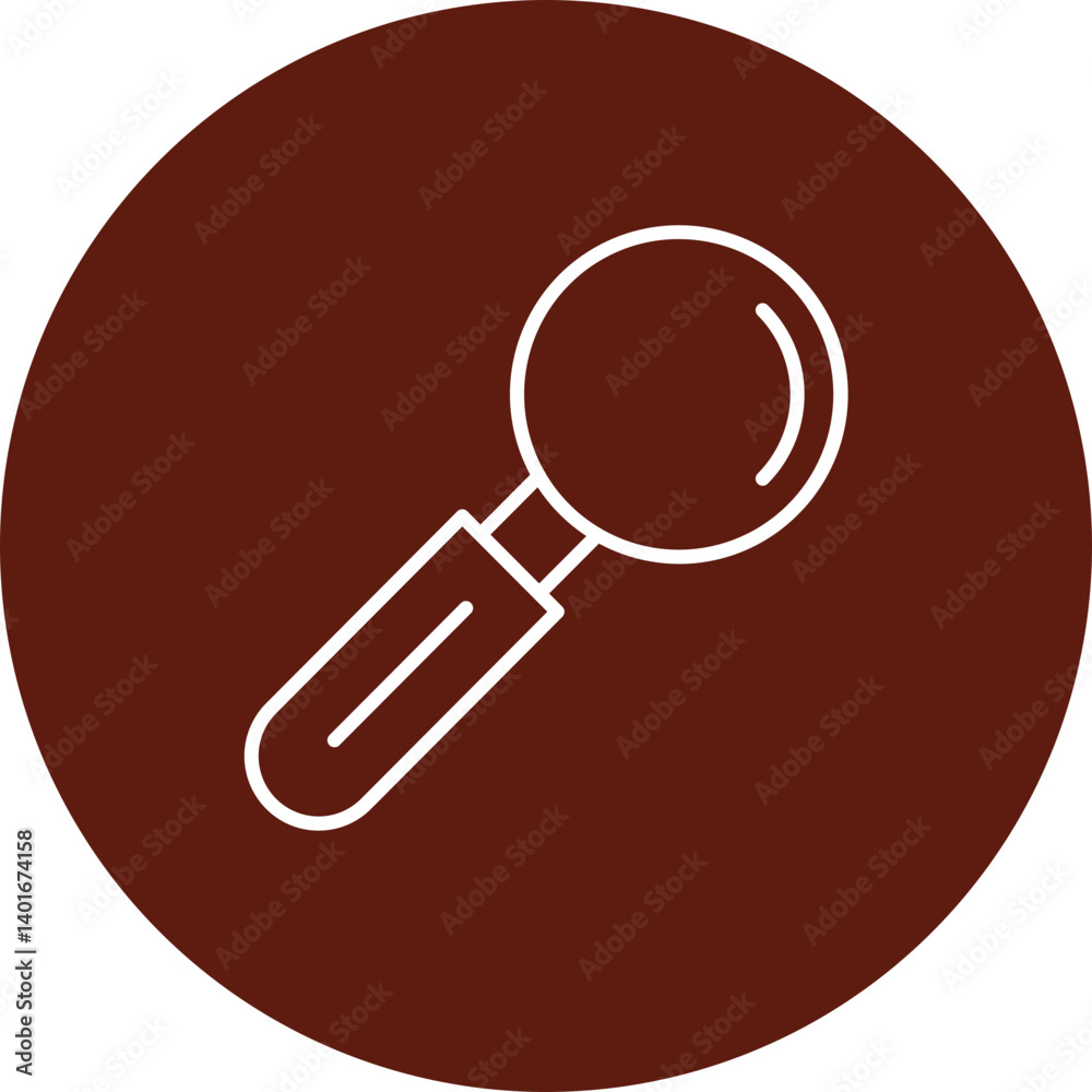 Magnifying Glass Vector Line Circle Icon Design Magnifying Glass Vector Line Circle Icon Design