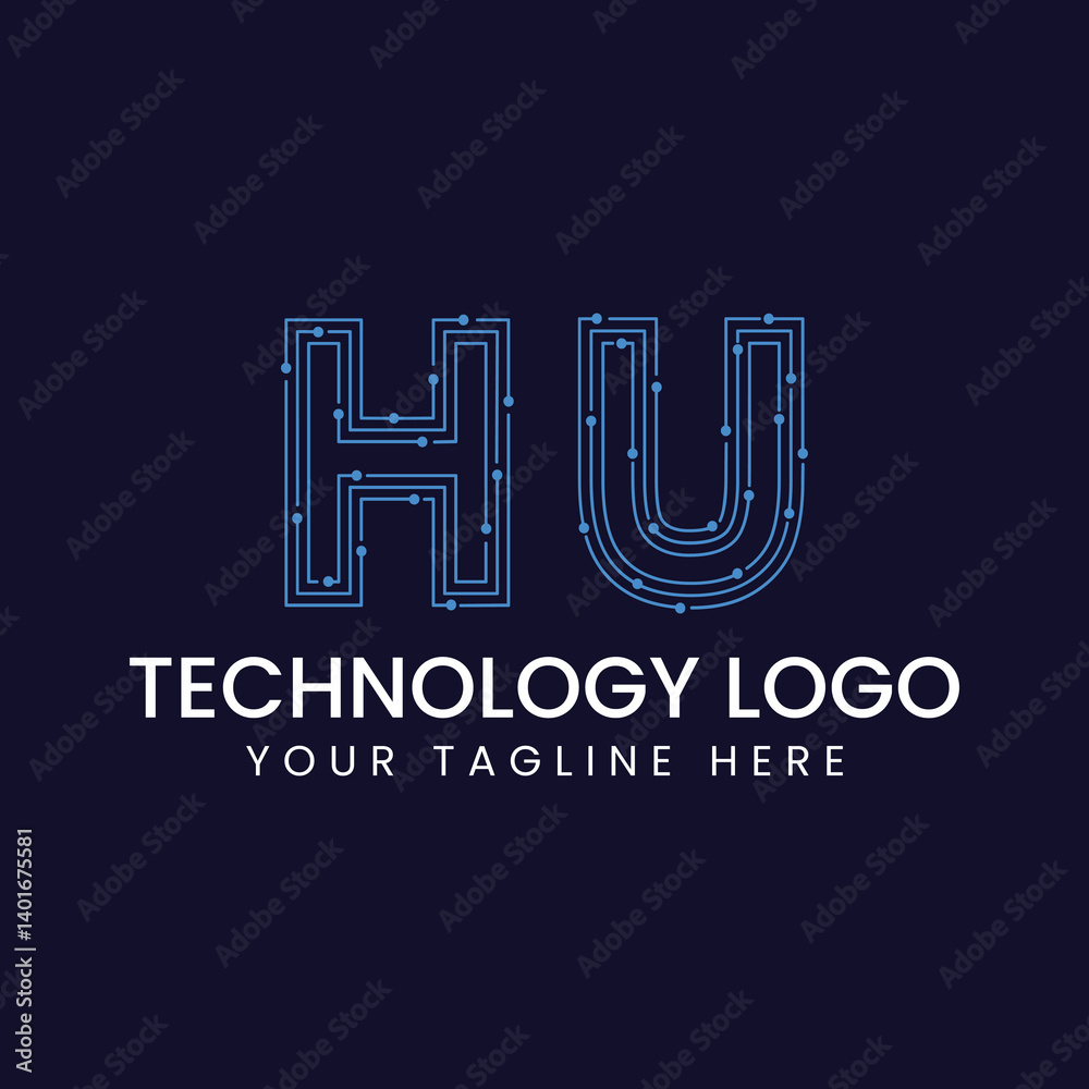 Technology Outline Font - Letter with Dots and Lines Technology Outline Font - Letter with Dots and Lines