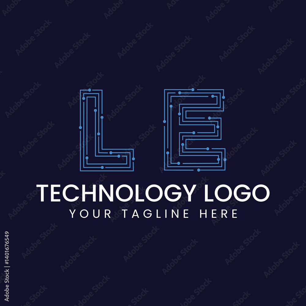 Technology Outline Font - Letter with Dots and Lines Technology Outline Font - Letter with Dots and Lines