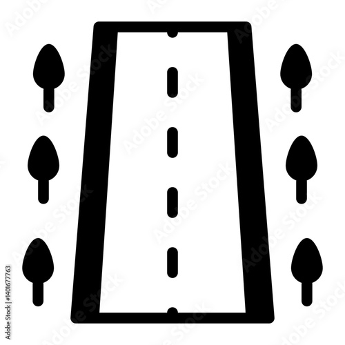 Roadway glyph icon representing highways or streets