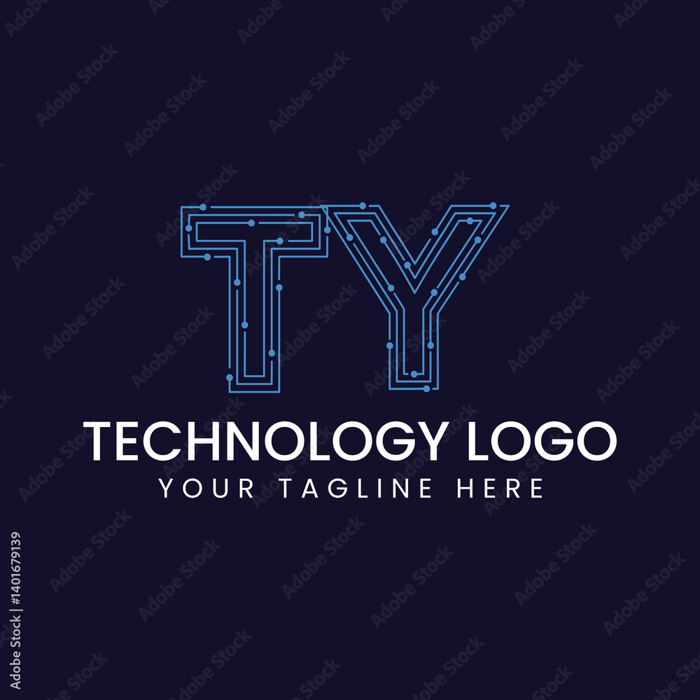 Technology Outline Font - Letter with Dots and Lines Technology Outline Font - Letter with Dots and Lines