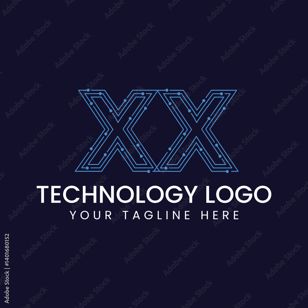 Technology Outline Font - Letter with Dots and Lines Technology Outline Font - Letter with Dots and Lines