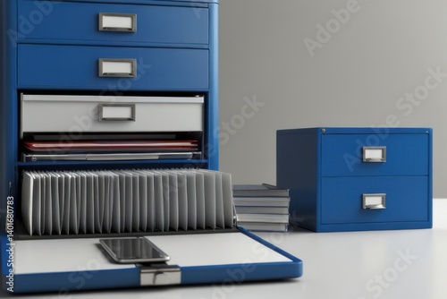 Organized filing system on laptop screen for efficient digital document access