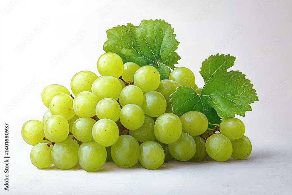 Green Grapes Isolated on White Background Green Grapes Isolated on White Background