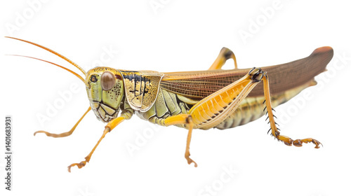 Egyptian grasshopper or Egyptian locust on white background