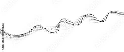 Obraz na płótnie Flowing Dot Wave halftone gradient pattern on transparent background
w salonie