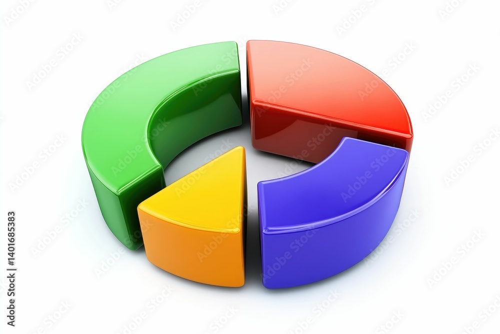 Obraz premium Colorful Pie Chart Diagram Showing Business Data and Market Share