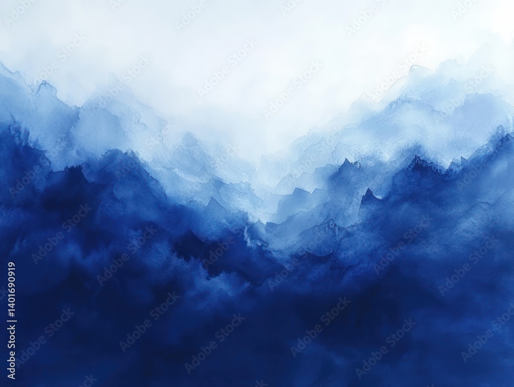 Abstract Blue Watercolor Background Soft Lighting Impressionist Style Landscape Abstract Blue Watercolor Background Soft Lighting Impressionist Style Landscape