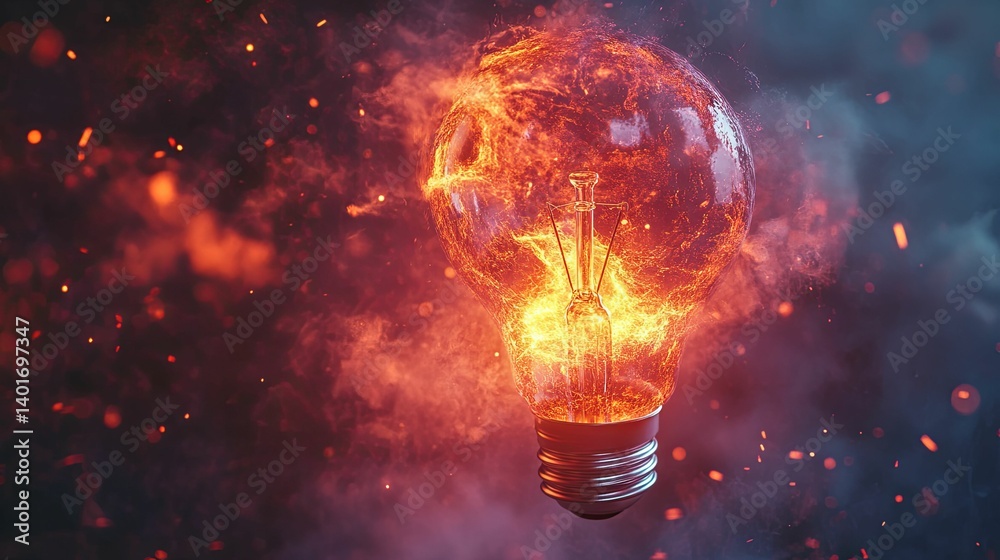 A blazing incandescent light bulb, symbolizing the energy of innovation. A blazing incandescent light bulb, symbolizing the energy of innovation.