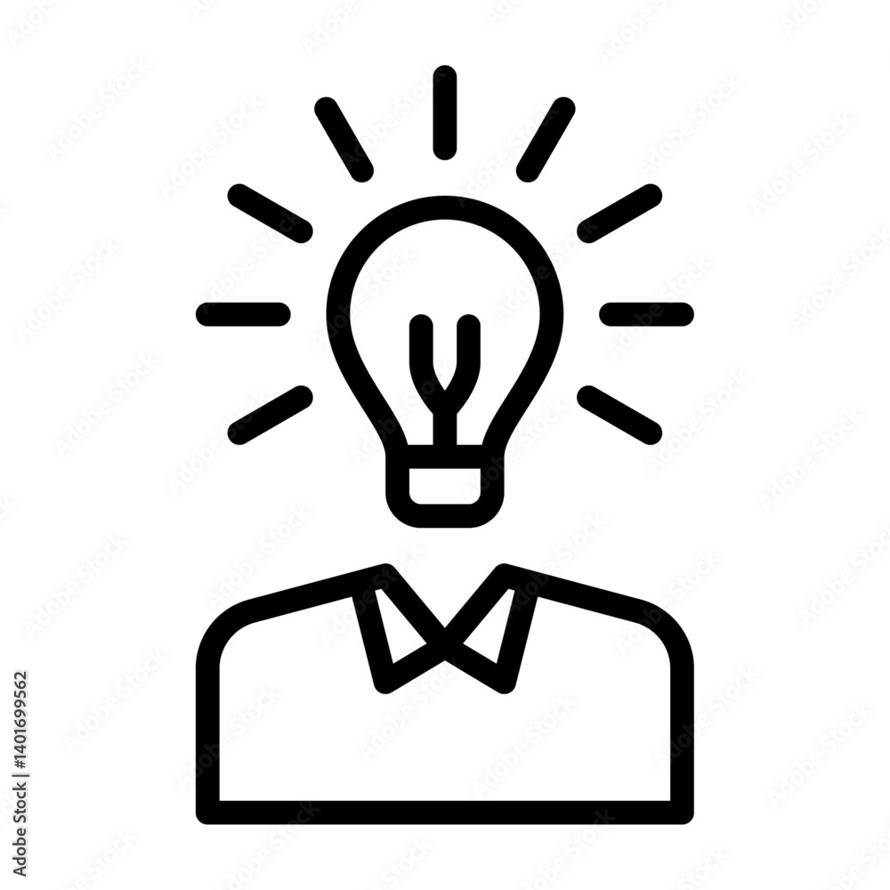 innovator outline icon. creative person black line illustration. innovator outline icon. creative person black line illustration.