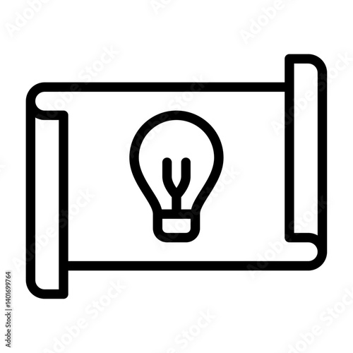 creative plan outline icon. creative strategy black line illustration.