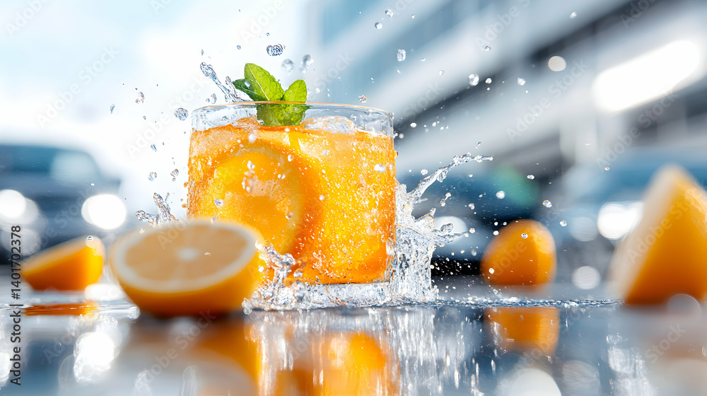 Refreshing Lemonade Drink with Lemon and Mint Refreshing Lemonade Drink with Lemon and Mint