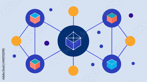 Node Diversity Various abstract shapes representing nodes such as triangles squares and circles interconnected to depict the heterogeneity of blockchain participants.