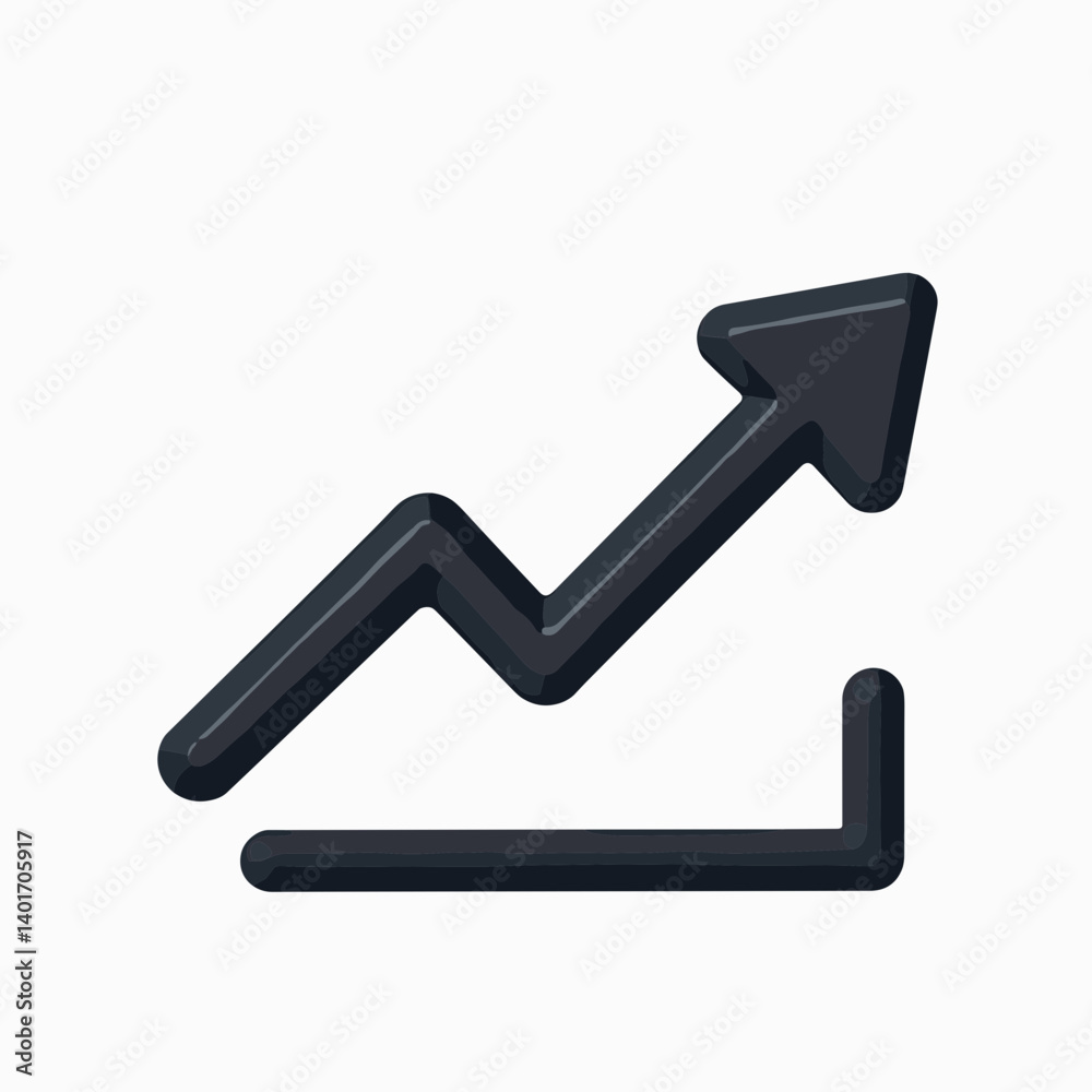 upward trend graphic icon with black arrow digital growth concept upward trend graphic icon with black arrow digital growth concept