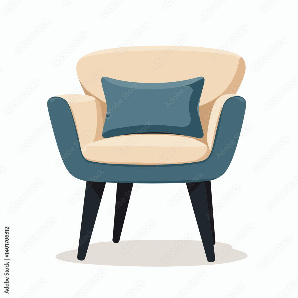 modern blue armchair with pillow modern blue armchair with pillow