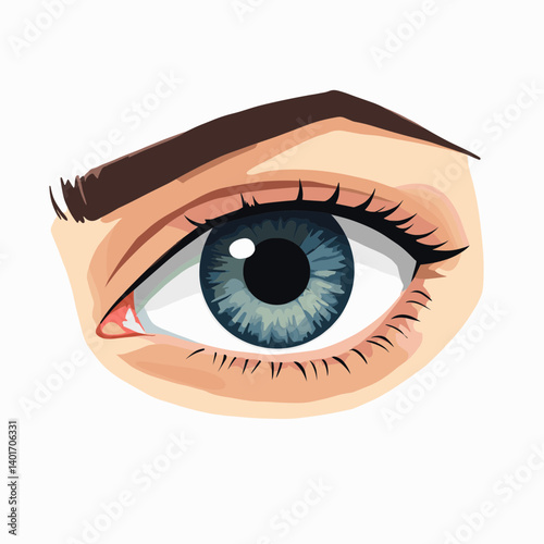 vivid blue eye with long lashes  high resolution stock image