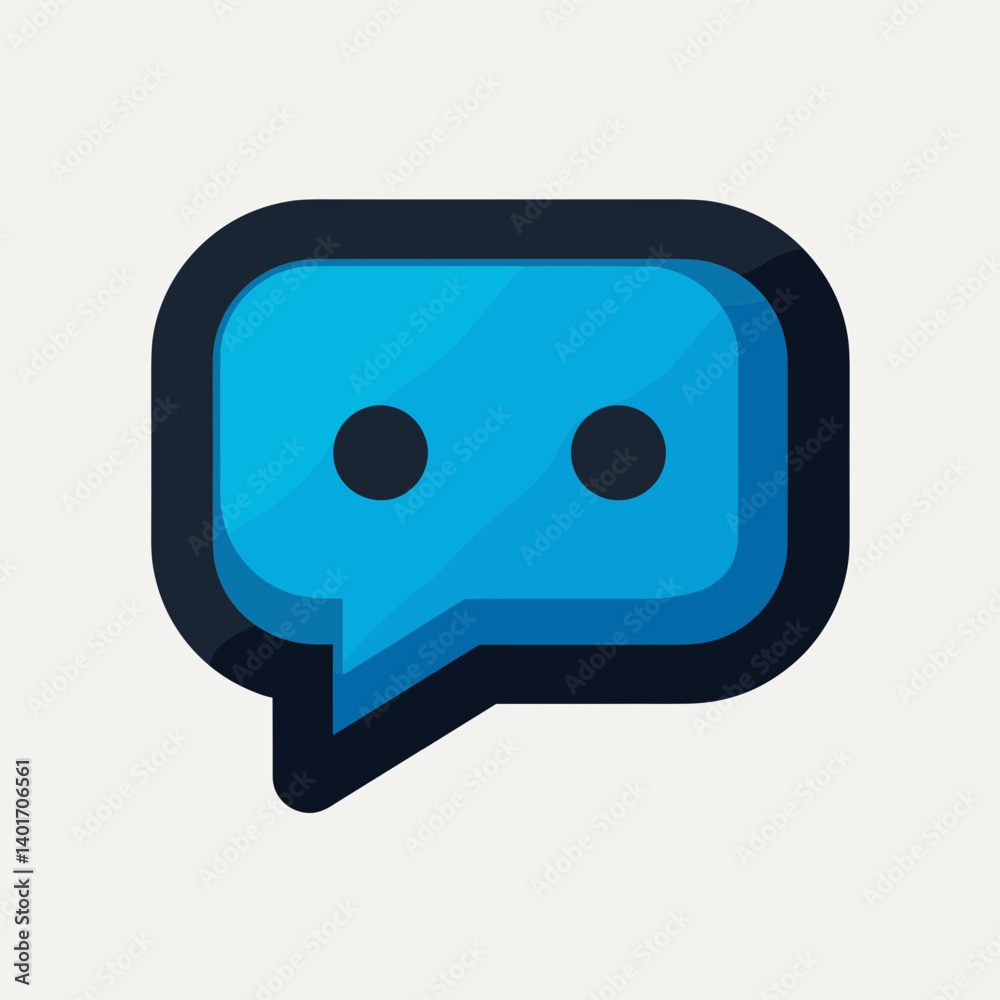 modern blue speech bubble icon with white text modern blue speech bubble icon with white text