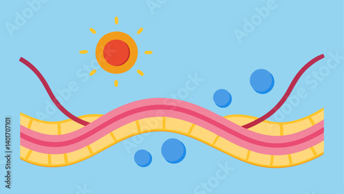 Elastic Fiber Representation An illustration focusing on elastic fibers being rejuvenated and strengthened by the influence of exosomes depicted as vibrant strands in the skin