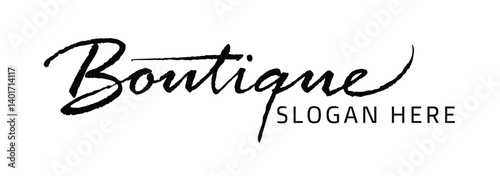 Elegant Boutique Logo Design Featuring Handwritten Script Vector Text for Stylish Brand Identity Shop and Business