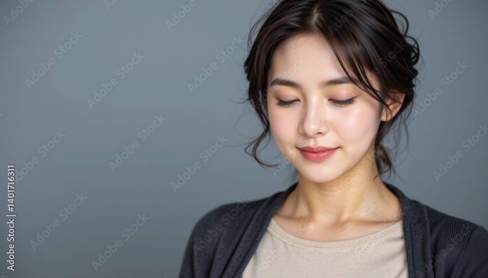 Captivating portrait of a young woman in a studio natural light calm atmosphere close-up shot Captivating portrait of a young woman in a studio natural light calm atmosphere close-up shot
