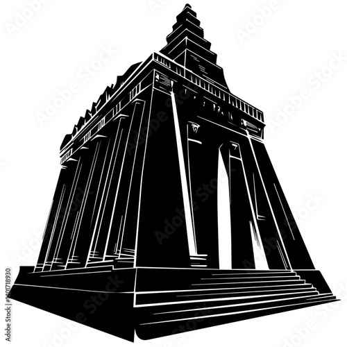 The Karnak Temple Complex - Luxor, Egypt - Stock Illustration
