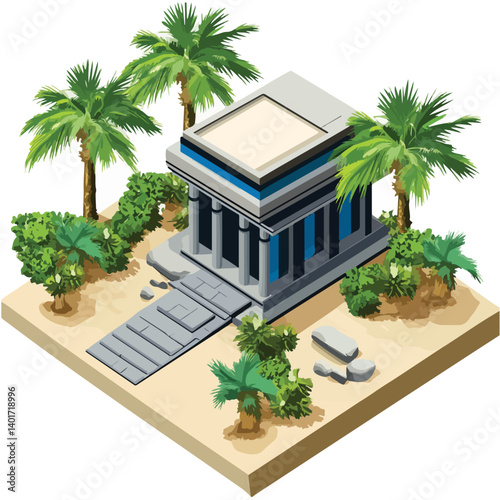The Karnak Temple Complex - Luxor, Egypt - Stock Illustration