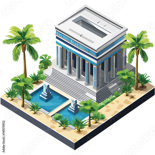 The Karnak Temple Complex - Luxor, Egypt - Stock Illustration