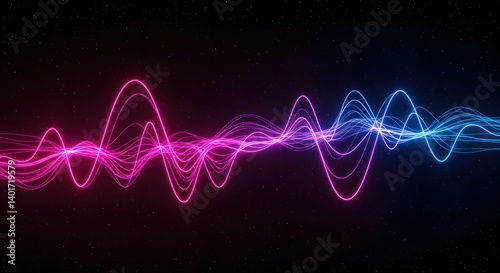 Neon Waveforms with Cosmic Background.