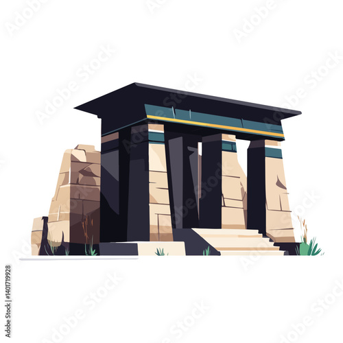 The Karnak Temple Complex - Luxor, Egypt - Stock Illustration