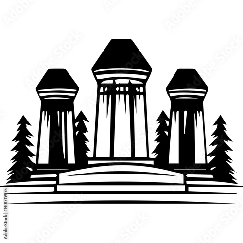 The Karnak Temple Complex - Luxor, Egypt - Stock Illustration