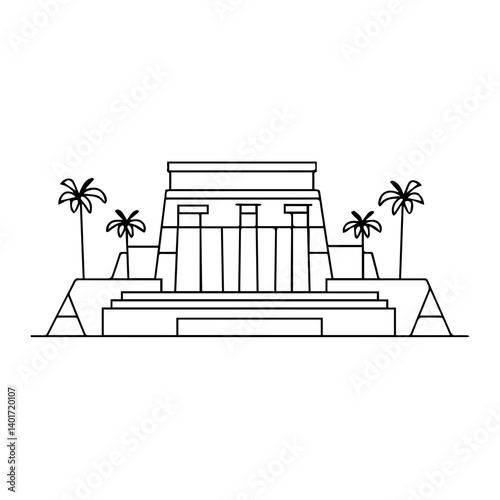 The Karnak Temple Complex - Luxor, Egypt - Stock Illustration