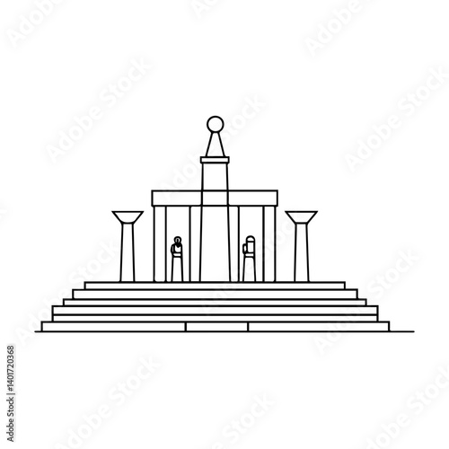 The Karnak Temple Complex - Luxor, Egypt - Stock Illustration